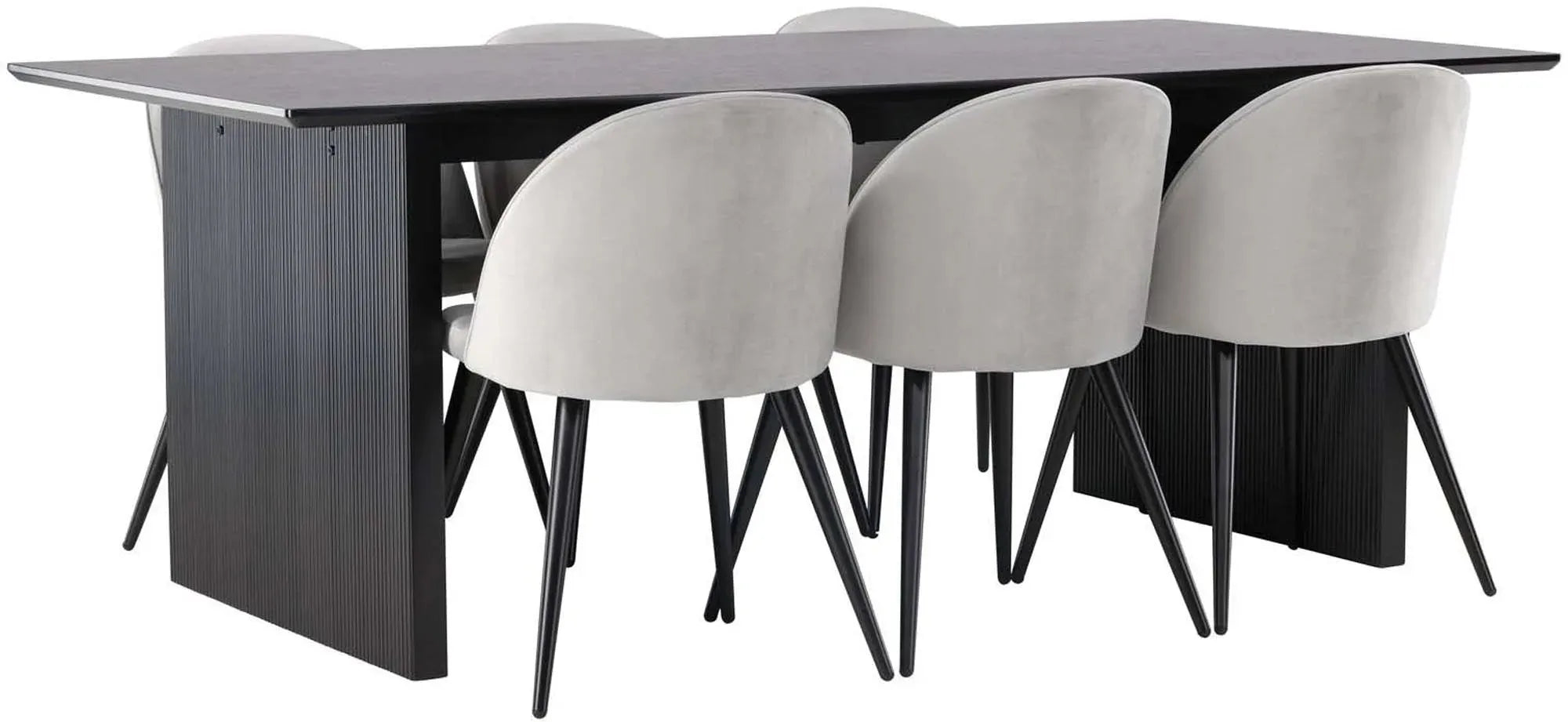 Vail Esszimmerset: 200cm Tisch & 6 Stühle, stilvoll & komfortabel.