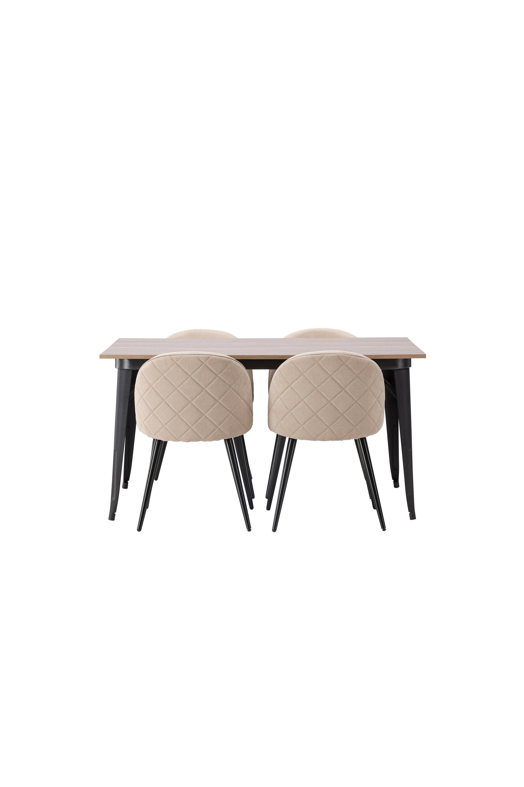 Tempe Esszimmerset + Velvet 140cm/4St. in Beige, Schwarz präsentiert im Onlineshop von KAQTU Design AG. Esszimmerset ist von Venture Home