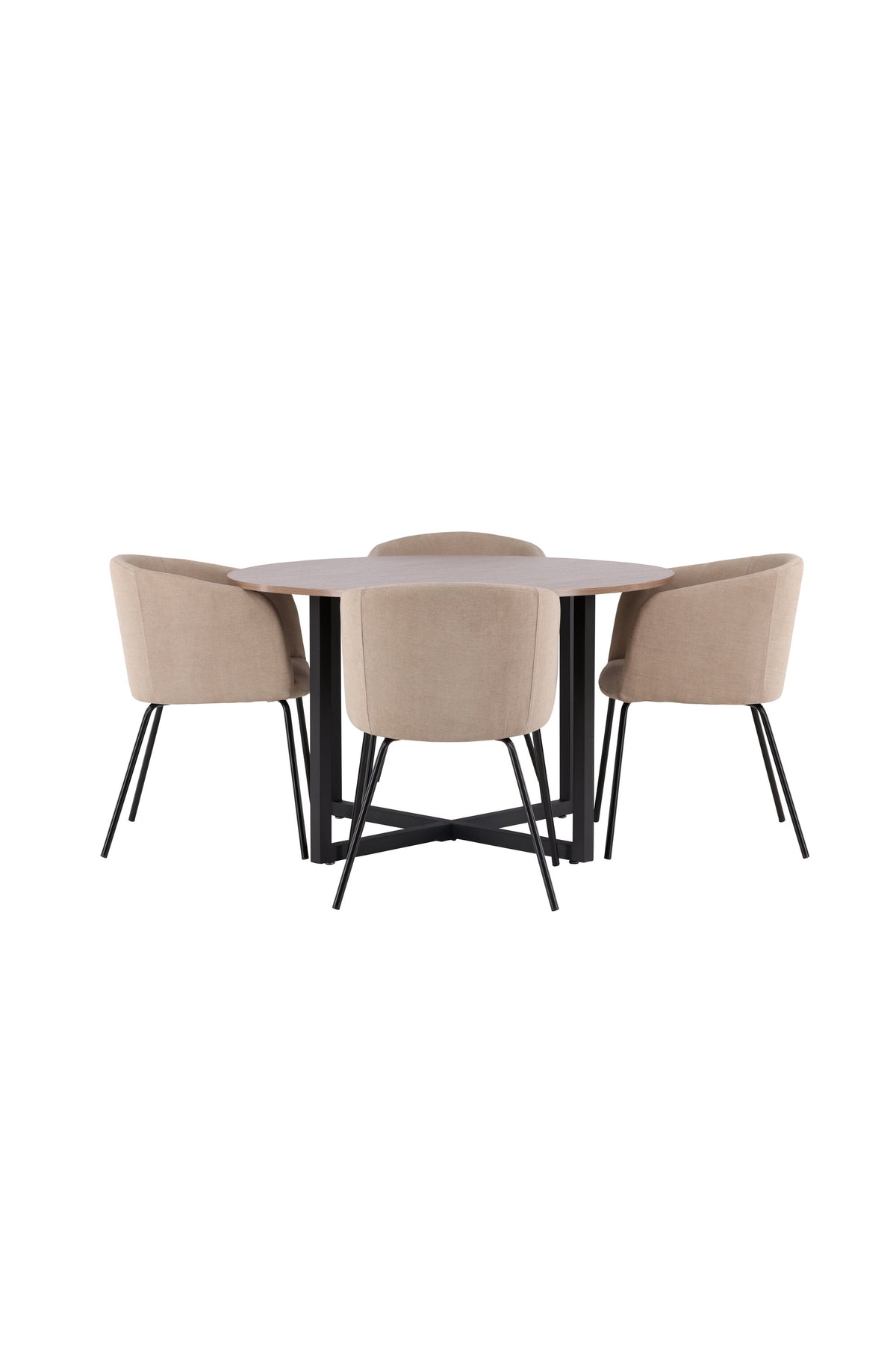 Durango Esszimmerset + Berit ⌀120cm/4St. in Beige, Schwarz präsentiert im Onlineshop von KAQTU Design AG. Esszimmerset ist von Venture Home