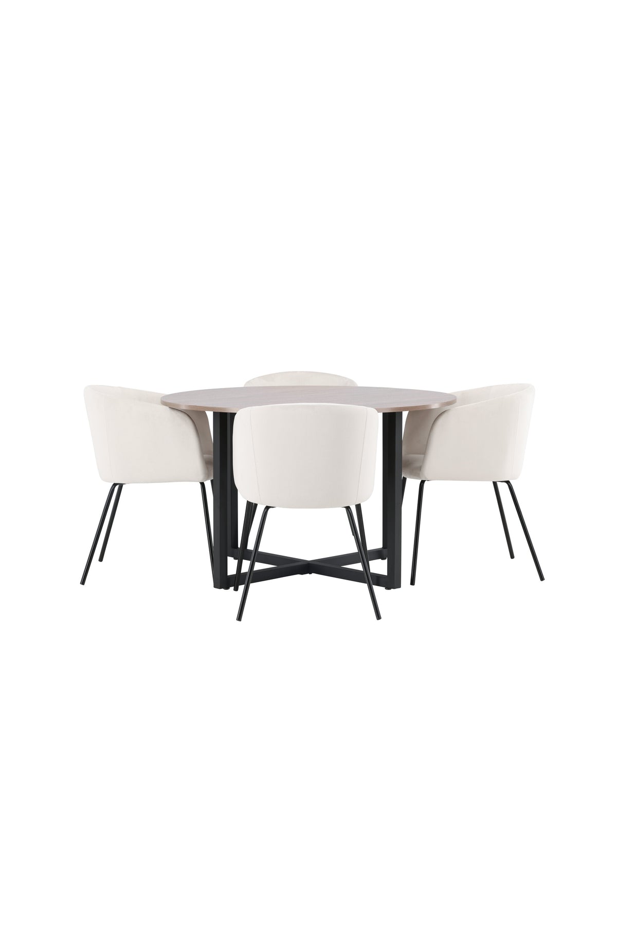 Durango Esszimmerset + Berit ⌀120cm/4St. in Beige, Schwarz präsentiert im Onlineshop von KAQTU Design AG. Esszimmerset ist von Venture Home