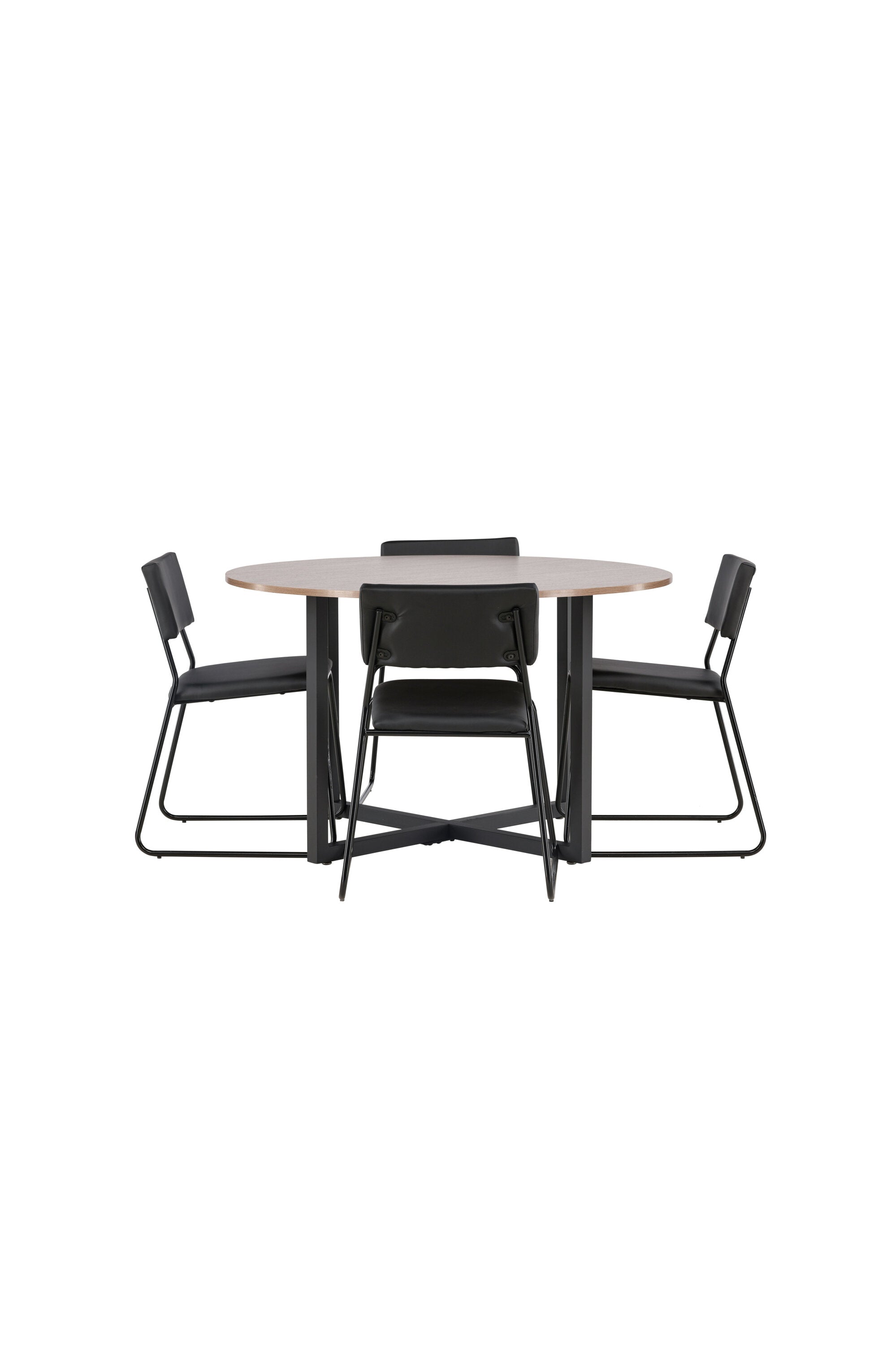 Durango Esszimmerset + Kenth ⌀120cm/4St. in Schwarz präsentiert im Onlineshop von KAQTU Design AG. Esszimmerset ist von Venture Home