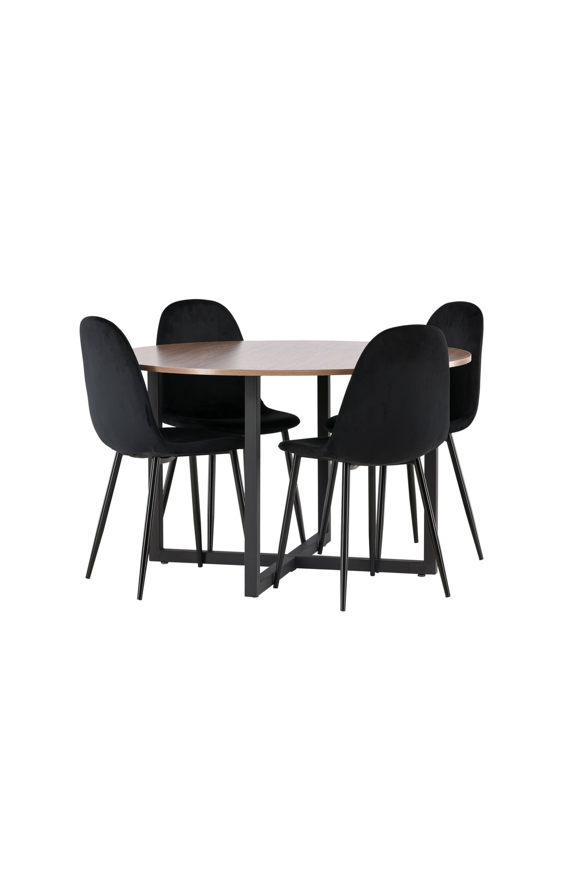 Durango Esszimmerset + Polar ⌀120cm/4St. in Schwarz Velvet präsentiert im Onlineshop von KAQTU Design AG. Esszimmerset ist von Venture Home