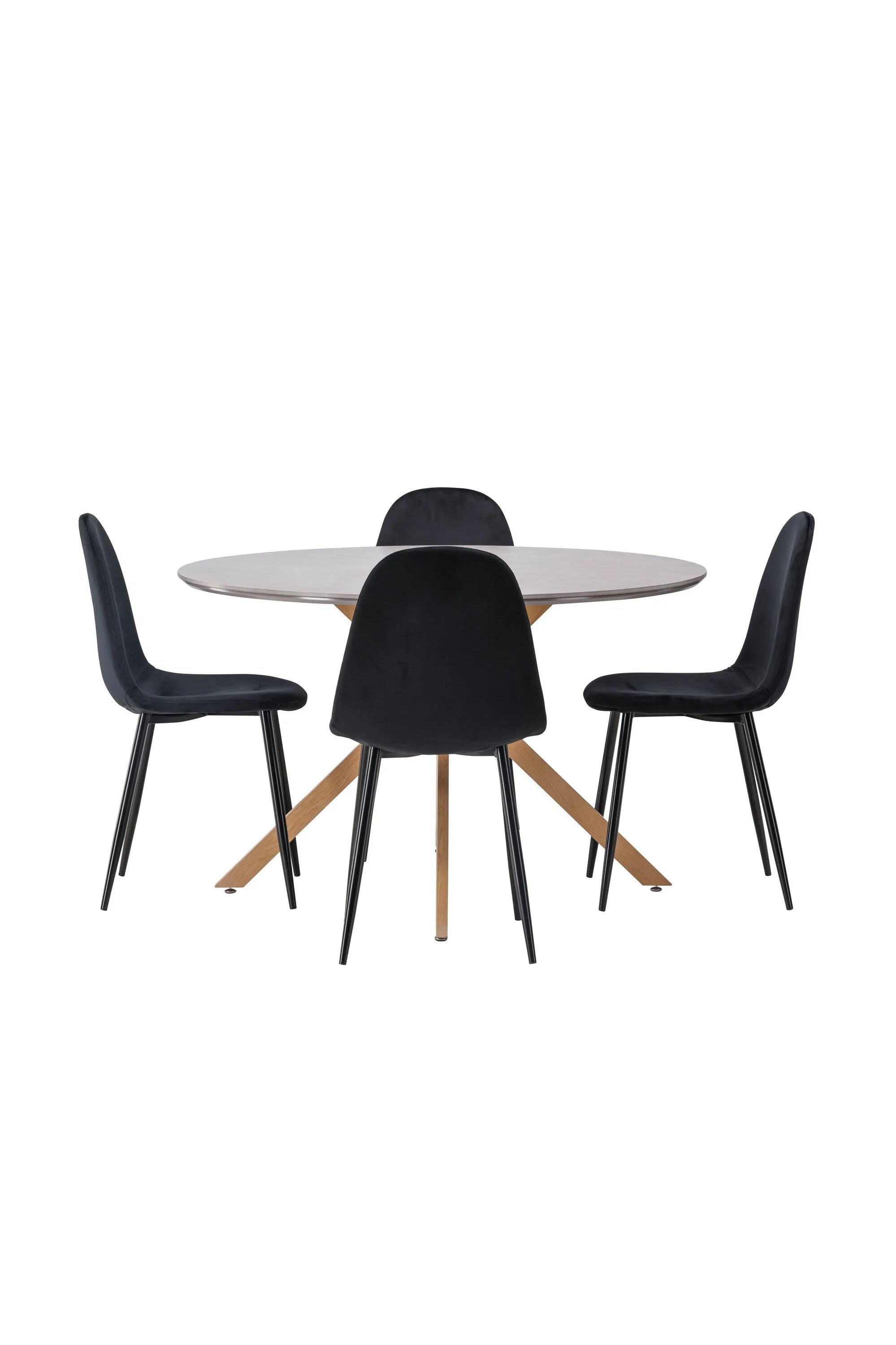 Moderner Piazza Esstisch mit 4 Polar Stühlen von Venture Home, ideal für stilvolle Esszimmer und zeitgemäßes Wohndesign.