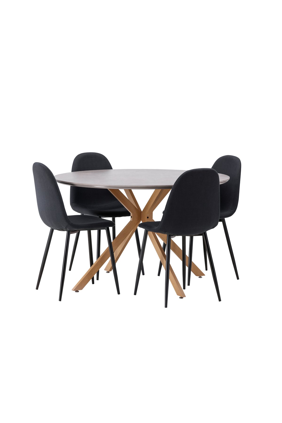 Piazza Esstisch + 4 x Polar Esszimmerstuhl in Schwarz präsentiert im Onlineshop von KAQTU Design AG. Esszimmerset ist von Venture Home