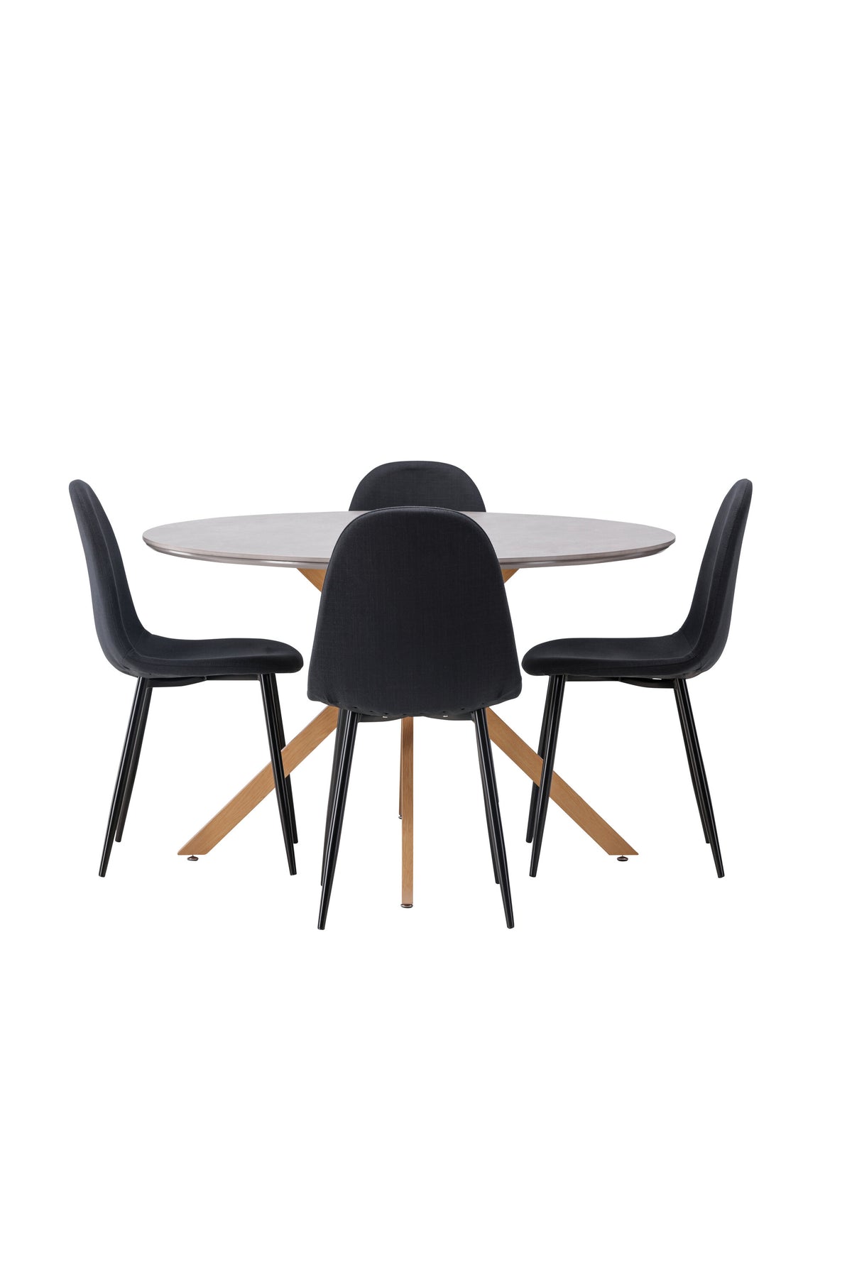 Piazza Esstisch + 4 x Polar Esszimmerstuhl in Schwarz präsentiert im Onlineshop von KAQTU Design AG. Esszimmerset ist von Venture Home