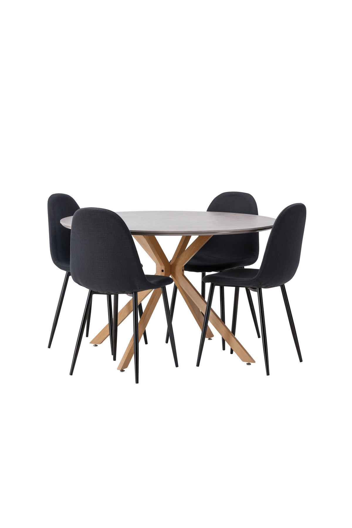 Piazza Esstisch + 4 x Polar Esszimmerstuhl in Schwarz präsentiert im Onlineshop von KAQTU Design AG. Esszimmerset ist von Venture Home