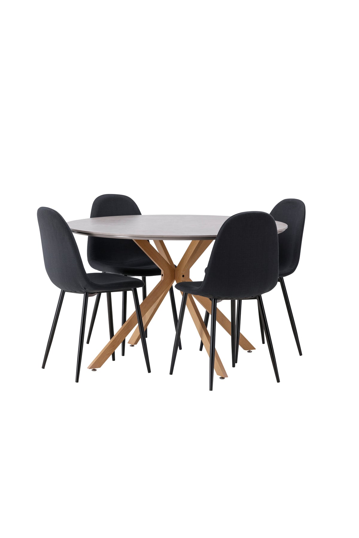 Piazza Esstisch + 4 x Polar Esszimmerstuhl in Schwarz präsentiert im Onlineshop von KAQTU Design AG. Esszimmerset ist von Venture Home