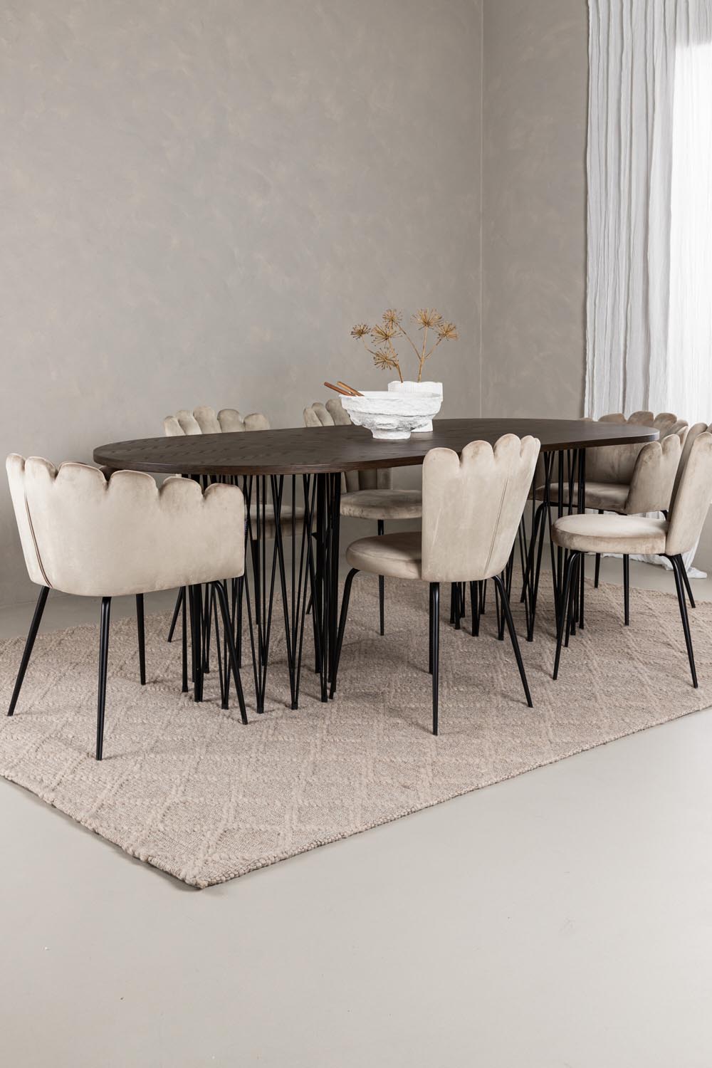 Stone Esszimmerset + Limhamn 220cm/2St. in Beige präsentiert im Onlineshop von KAQTU Design AG. Esszimmerset ist von Venture Home