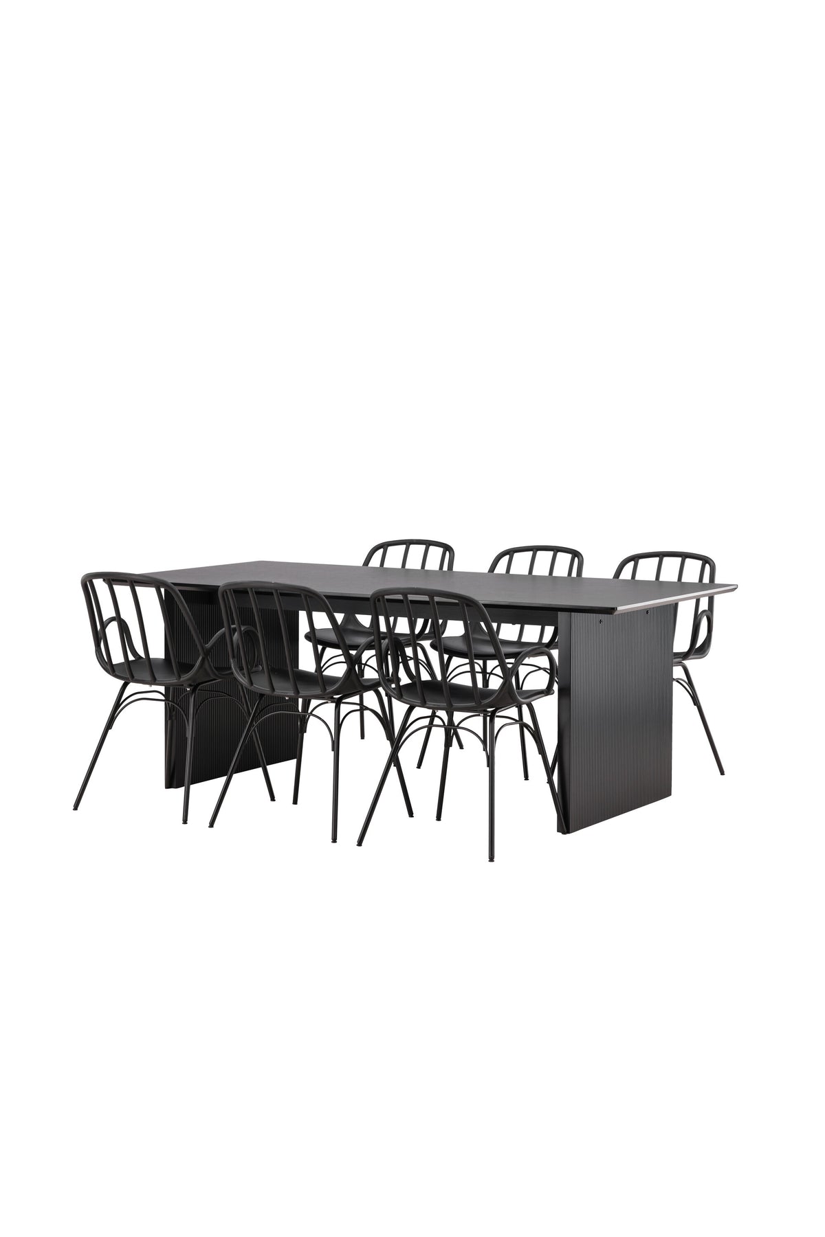 Vail Esszimmerset + Dyrön 200cm/6St. in Schwarz präsentiert im Onlineshop von KAQTU Design AG. Esszimmerset ist von Venture Home