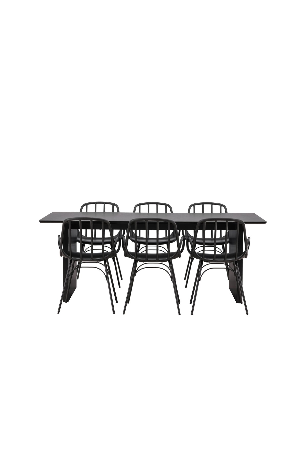Vail Esszimmerset + Dyrön 200cm/6St. in Schwarz präsentiert im Onlineshop von KAQTU Design AG. Esszimmerset ist von Venture Home