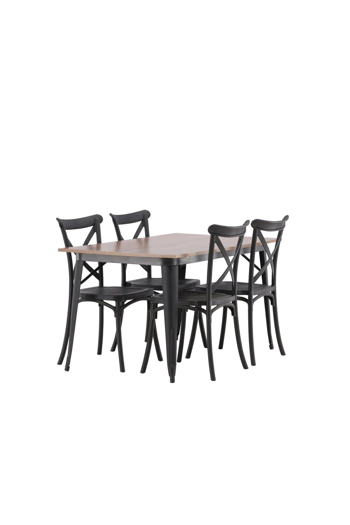 Tempe Esszimmerset + Crosett 140cm/4St. in Schwarz präsentiert im Onlineshop von KAQTU Design AG. Esszimmerset ist von Venture Home