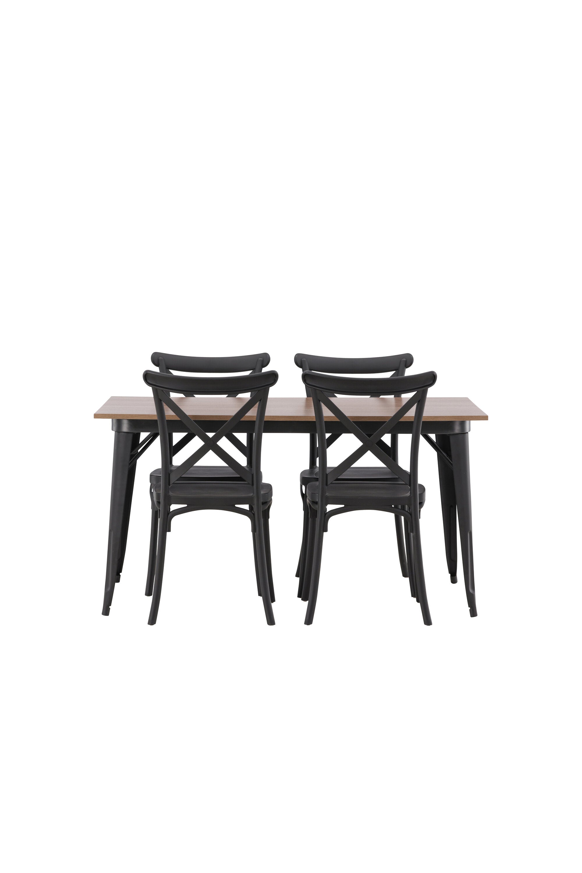 Tempe Esszimmerset + Crosett 140cm/4St. in Schwarz präsentiert im Onlineshop von KAQTU Design AG. Esszimmerset ist von Venture Home