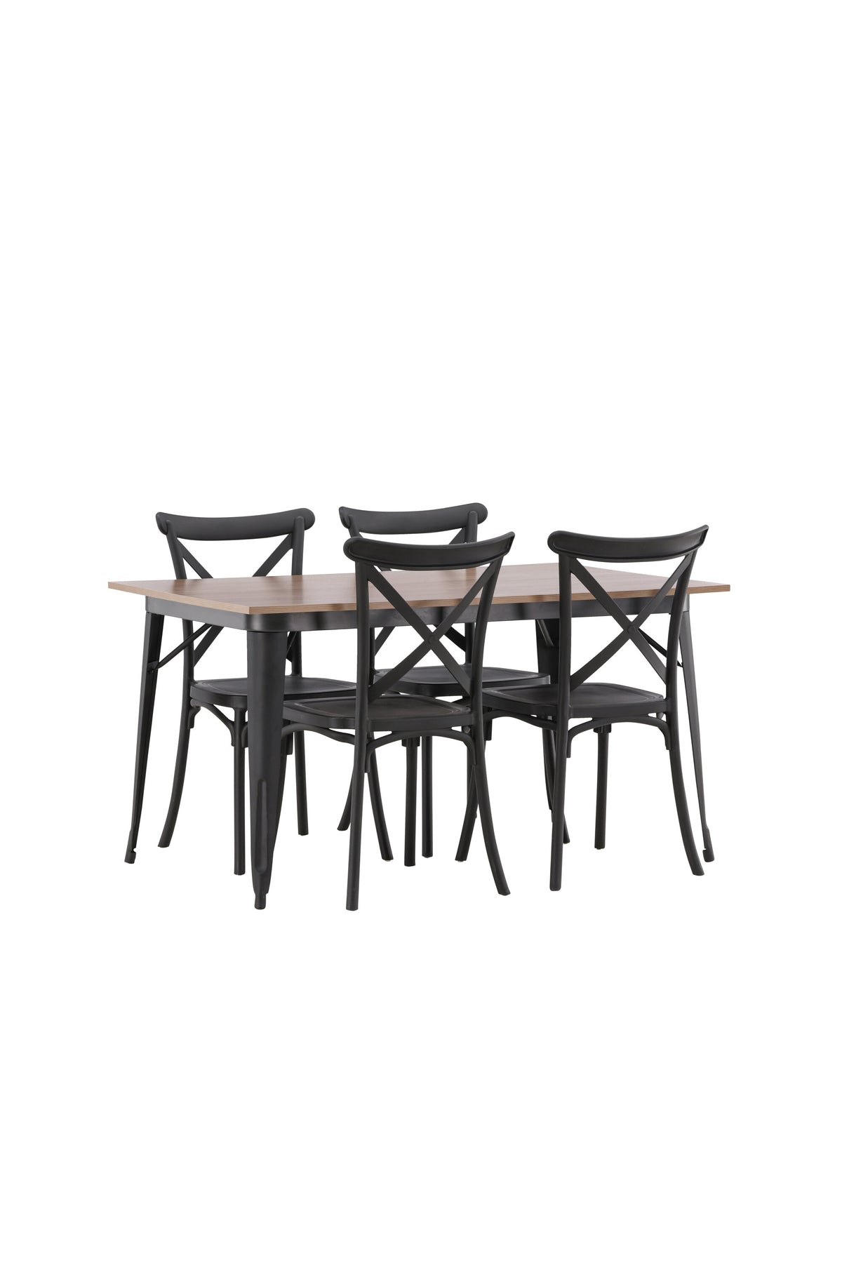 Tempe Esszimmerset + Crosett 140cm/4St. in Schwarz präsentiert im Onlineshop von KAQTU Design AG. Esszimmerset ist von Venture Home
