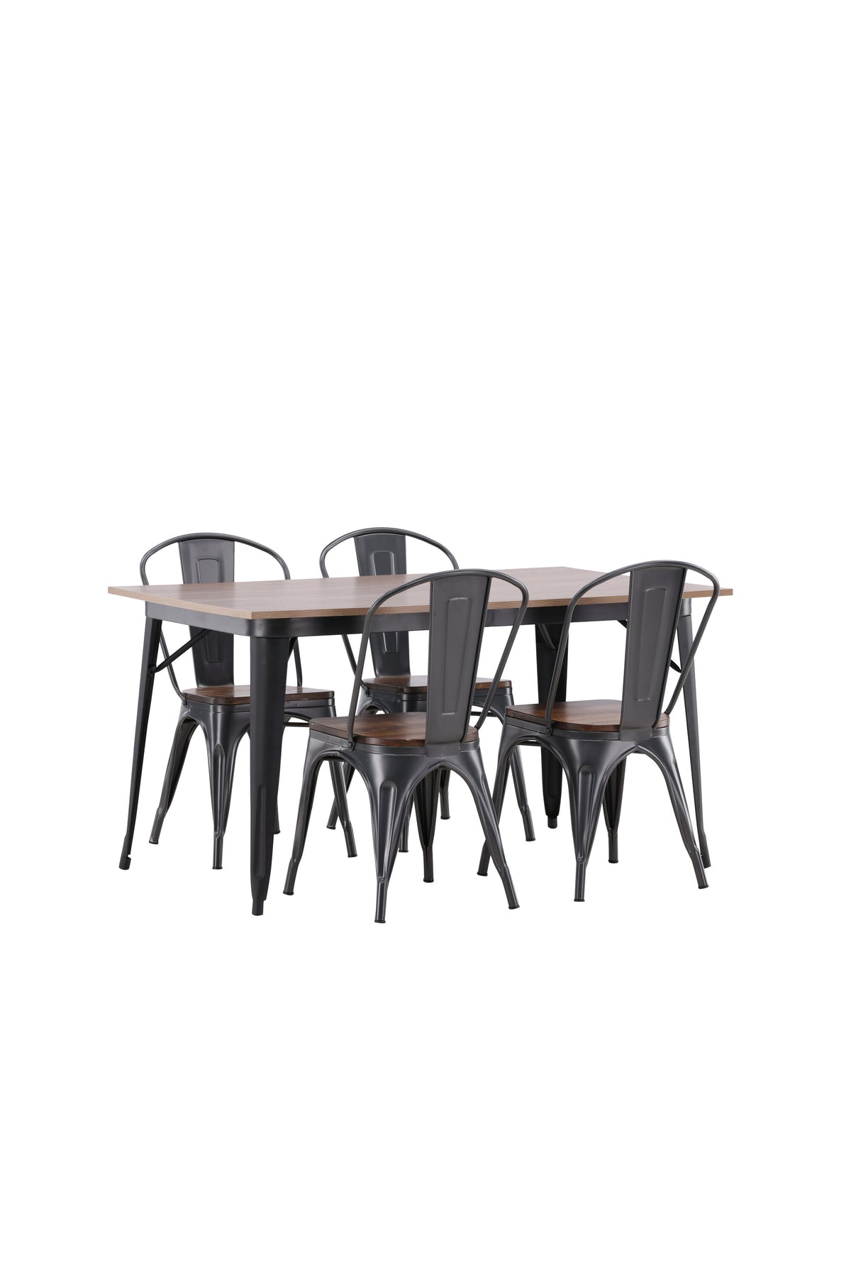 Tempe Esszimmerset + Tempe 140cm/4St. in Dunkelgrau, Walnuss präsentiert im Onlineshop von KAQTU Design AG. Esszimmerset ist von Venture Home