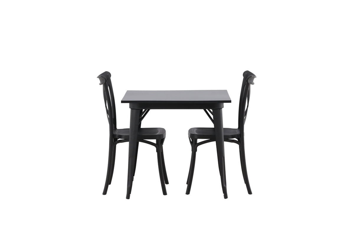 Tempe Esszimmerset + Crosett 80cm/2St. in Schwarz präsentiert im Onlineshop von KAQTU Design AG. Esszimmerset ist von Venture Home