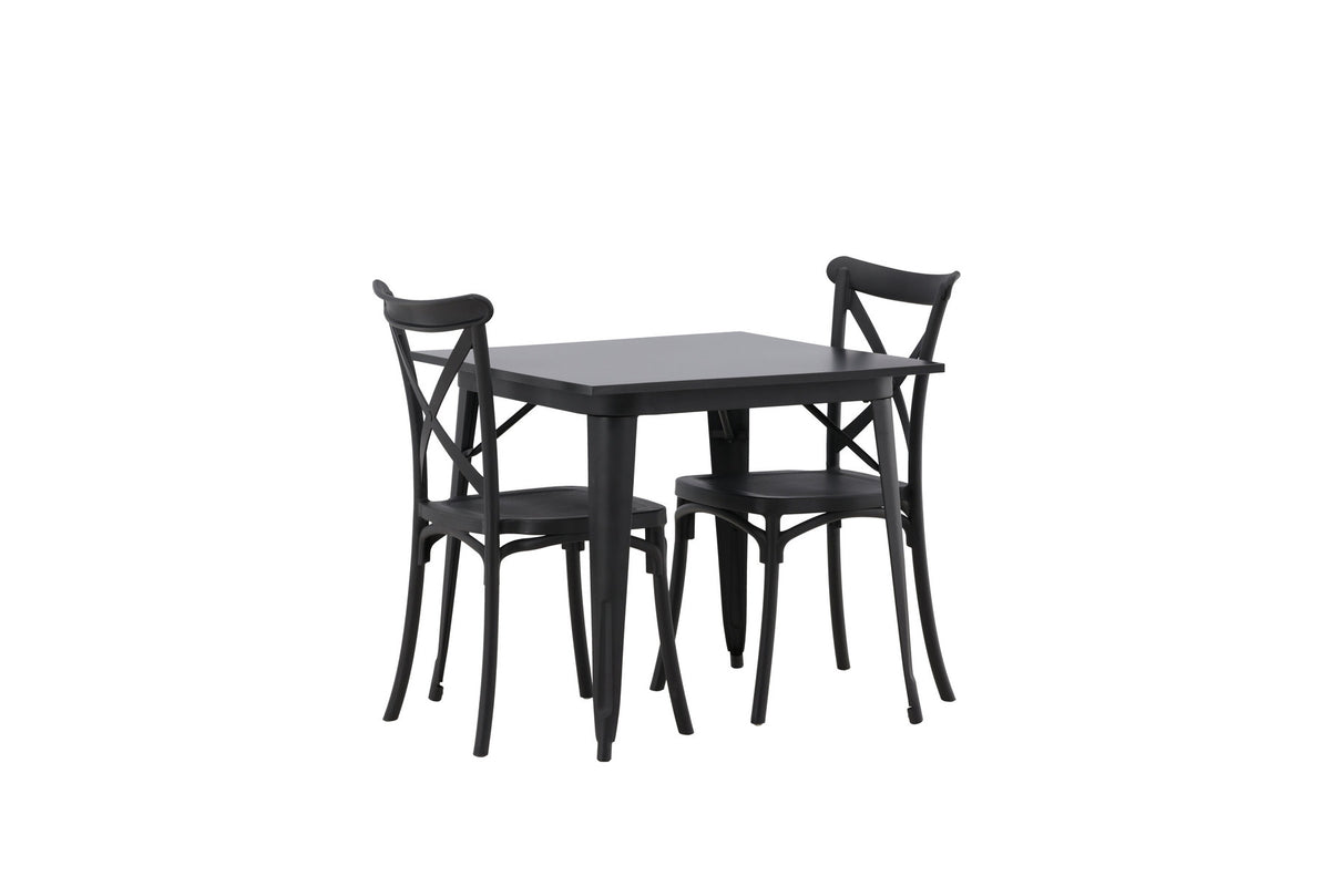 Tempe Esszimmerset + Crosett 80cm/2St. in Schwarz präsentiert im Onlineshop von KAQTU Design AG. Esszimmerset ist von Venture Home