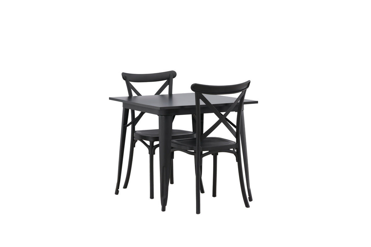 Tempe Esszimmerset + Crosett 80cm/2St. in Schwarz präsentiert im Onlineshop von KAQTU Design AG. Esszimmerset ist von Venture Home