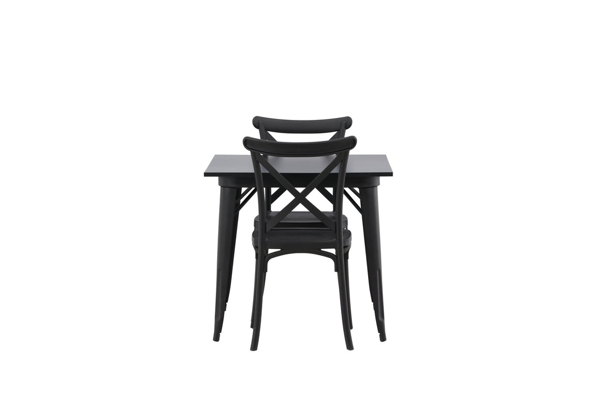 Tempe Esszimmerset + Crosett 80cm/2St. in Schwarz präsentiert im Onlineshop von KAQTU Design AG. Esszimmerset ist von Venture Home