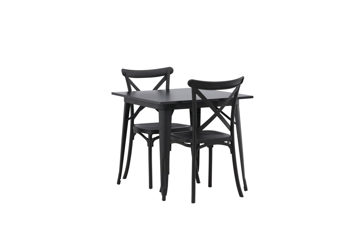 Tempe Esszimmerset + Crosett 80cm/2St. in Schwarz präsentiert im Onlineshop von KAQTU Design AG. Esszimmerset ist von Venture Home