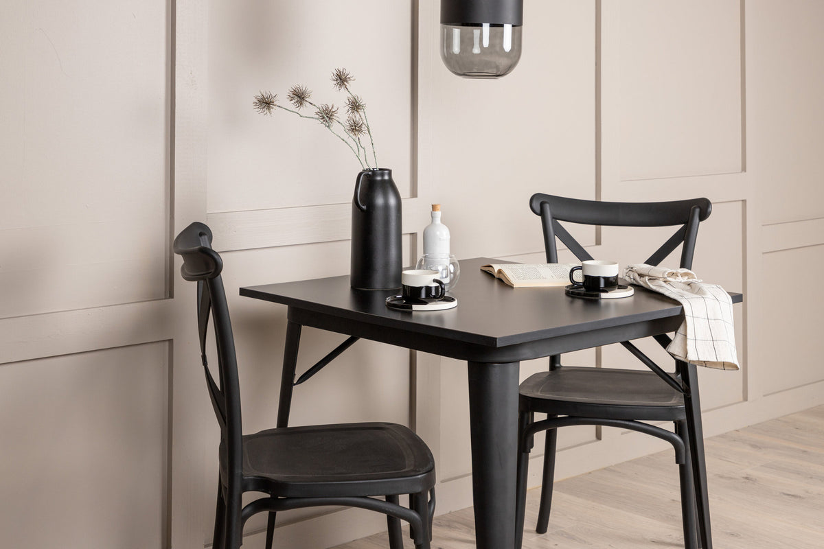 Tempe Esszimmerset + Crosett 80cm/2St. in Schwarz präsentiert im Onlineshop von KAQTU Design AG. Esszimmerset ist von Venture Home