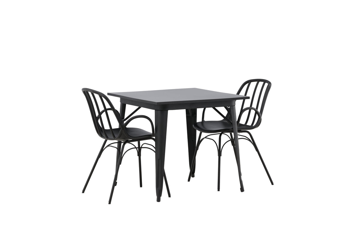 Tempe Esszimmerset + Dyrön 80cm/2St. in Schwarz präsentiert im Onlineshop von KAQTU Design AG. Esszimmerset ist von Venture Home