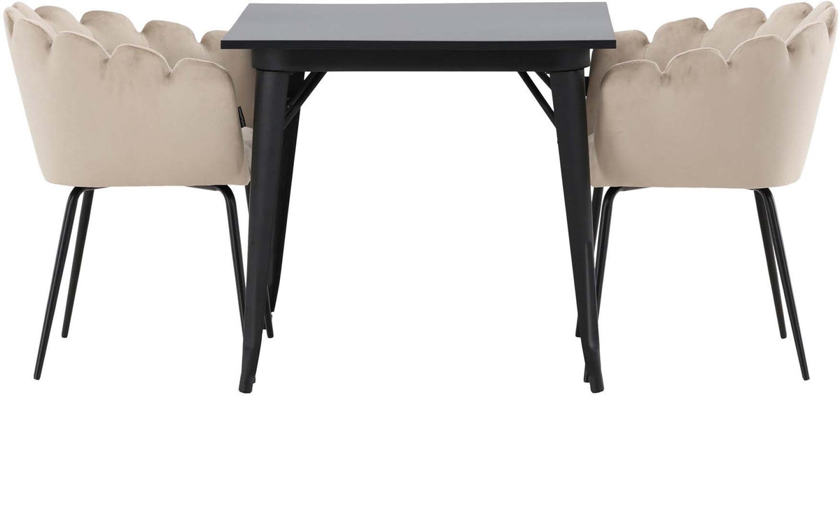 Tempe Esszimmerset + Limhamn Arm. 80cm/2St. in Beige präsentiert im Onlineshop von KAQTU Design AG. Esszimmerset ist von Venture Home
