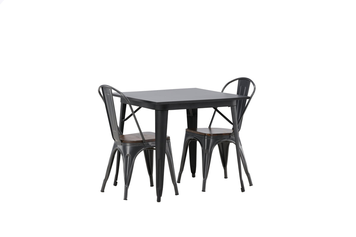 Tempe Esszimmerset + Tempe 80cm/2St. in Dunkelgrau, Walnuss präsentiert im Onlineshop von KAQTU Design AG. Esszimmerset ist von Venture Home