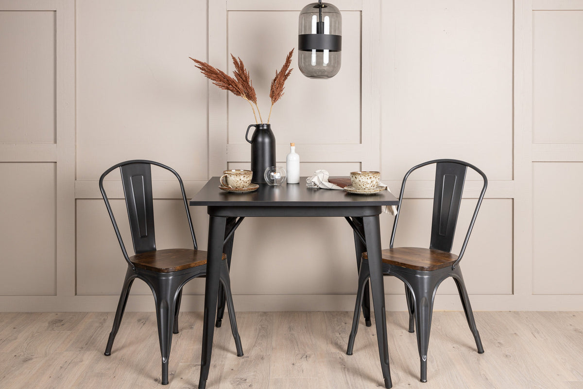 Tempe Esszimmerset + Tempe 80cm/2St. in Dunkelgrau, Walnuss präsentiert im Onlineshop von KAQTU Design AG. Esszimmerset ist von Venture Home