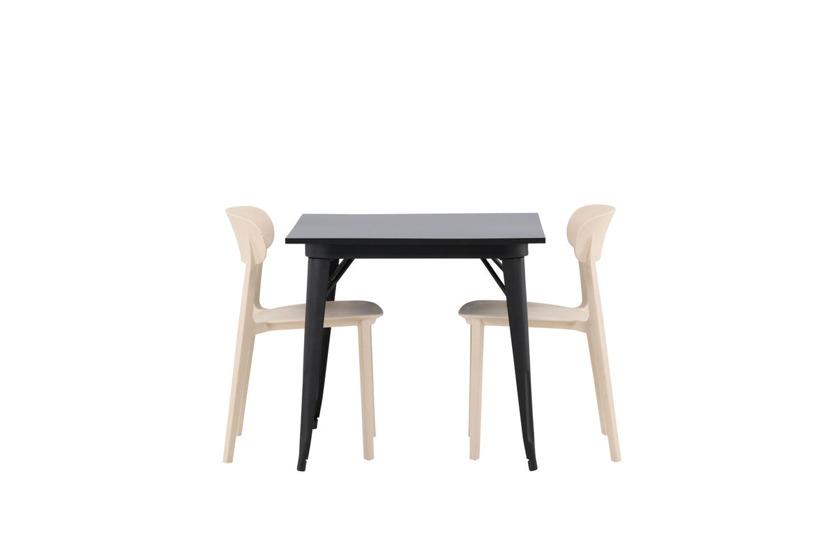 Tempe Esstisch + 2 x Åstol Esszimmerstuhl in Beige präsentiert im Onlineshop von KAQTU Design AG. Esszimmerset ist von Venture Home