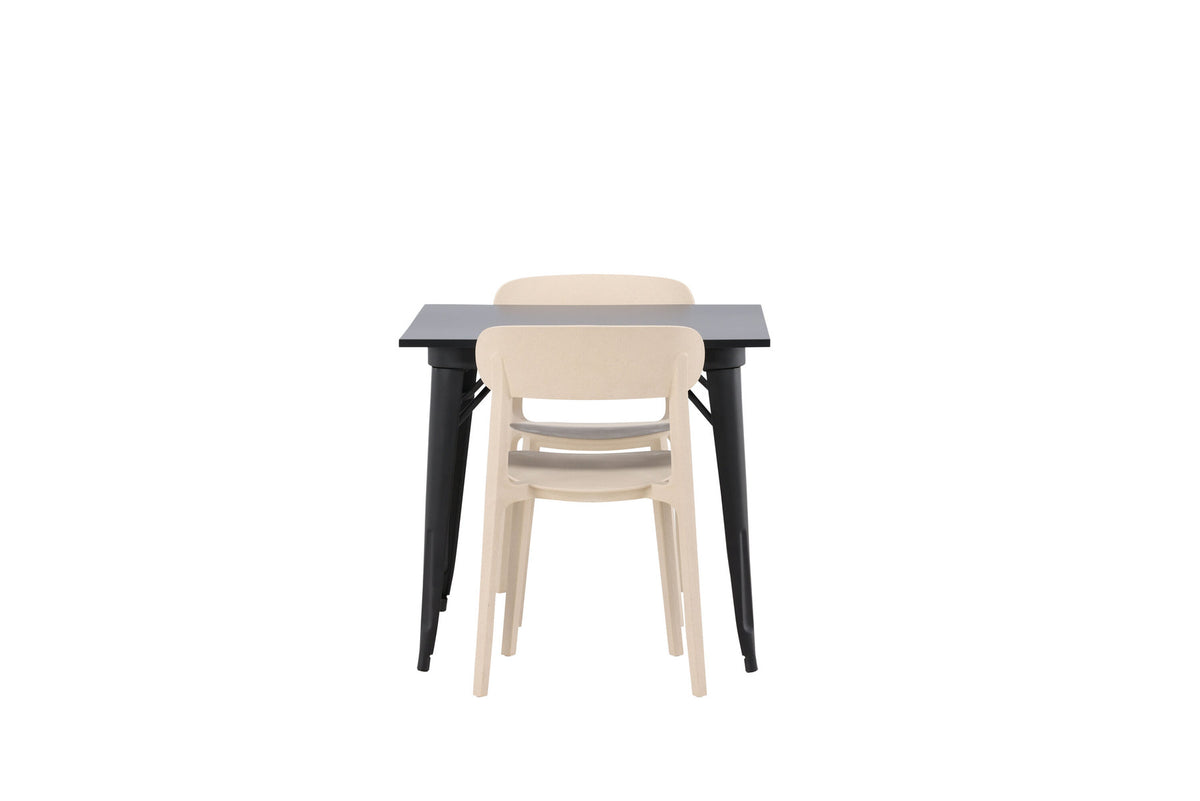 Tempe Esstisch + 2 x Åstol Esszimmerstuhl in Beige präsentiert im Onlineshop von KAQTU Design AG. Esszimmerset ist von Venture Home
