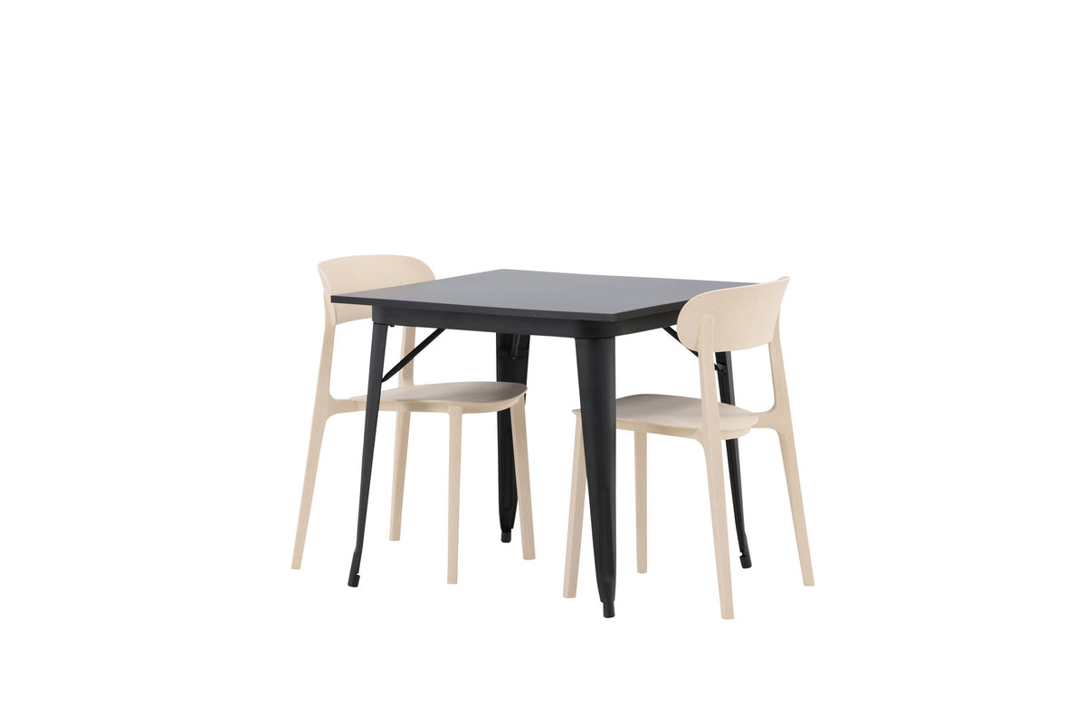 Tempe Esstisch + 2 x Åstol Esszimmerstuhl in Beige präsentiert im Onlineshop von KAQTU Design AG. Esszimmerset ist von Venture Home