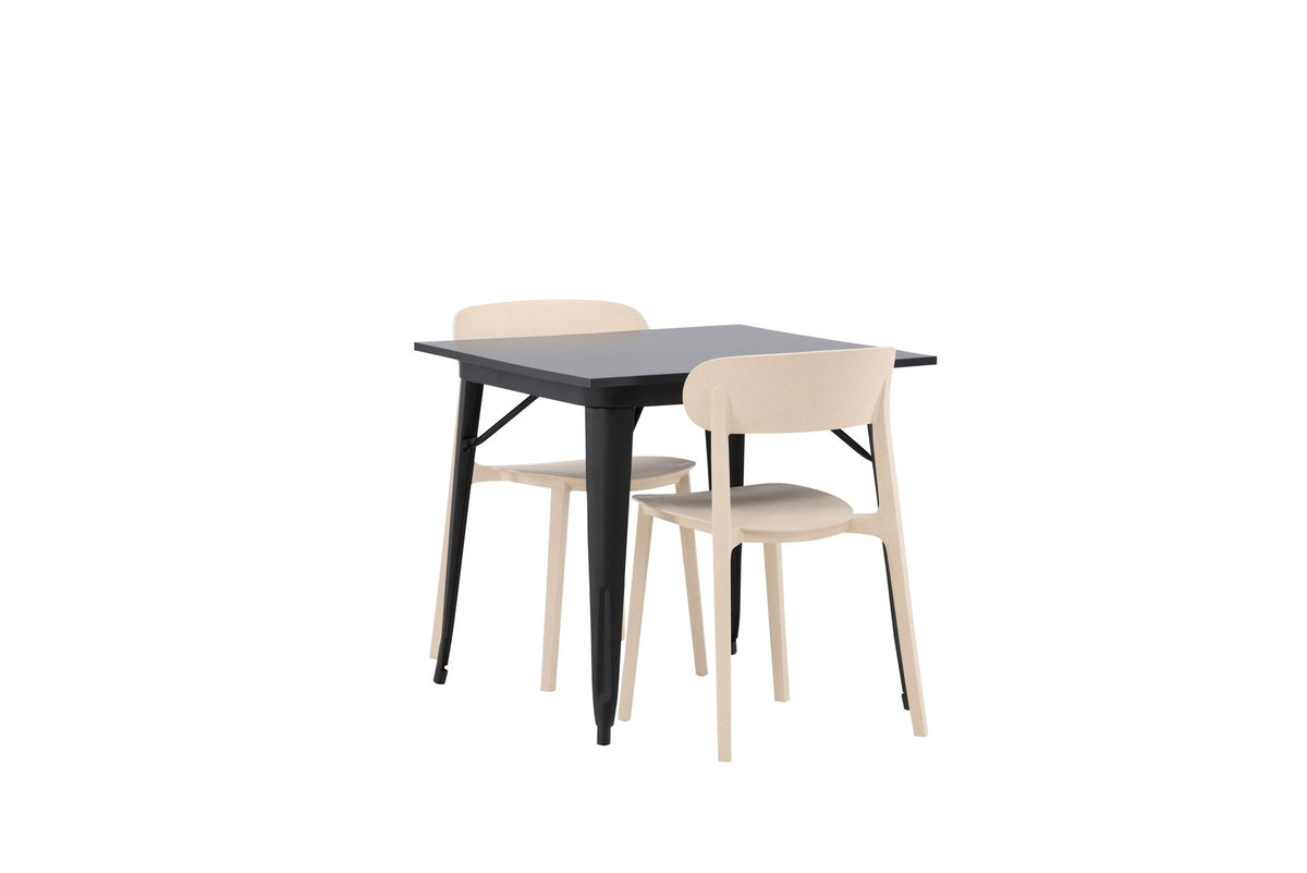 Tempe Esstisch + 2 x Åstol Esszimmerstuhl in Beige präsentiert im Onlineshop von KAQTU Design AG. Esszimmerset ist von Venture Home