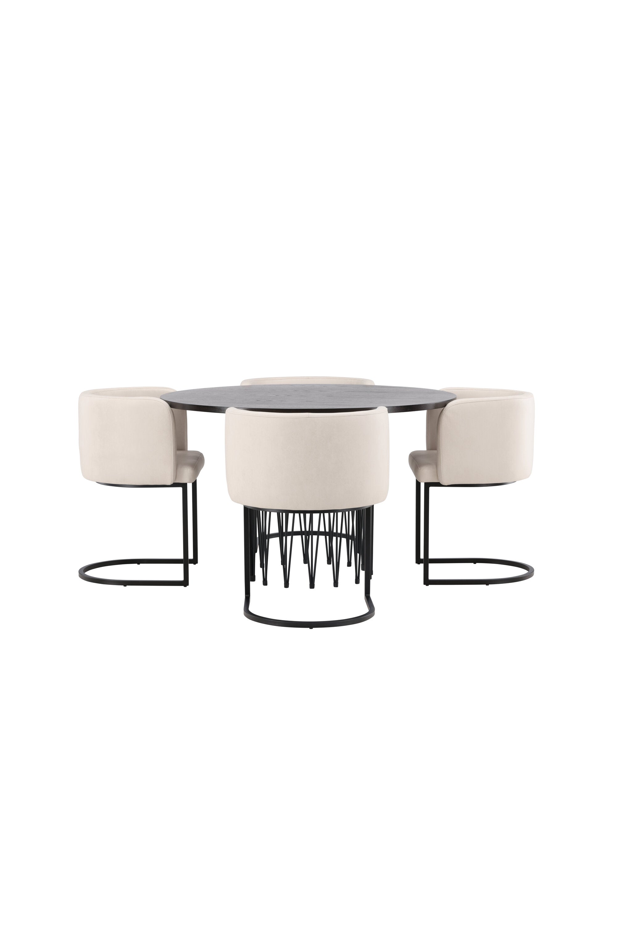 Stone Esszimmerset + Simrishamn ⌀120cm/4St. in Beige, Schwarz präsentiert im Onlineshop von KAQTU Design AG. Esszimmerset ist von Venture Home