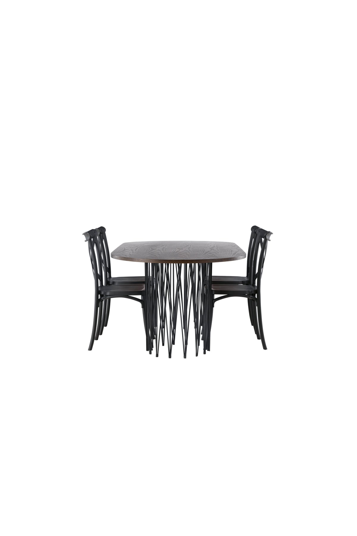 Stone Esszimmerset + Crosett 220cm/4St. in Schwarz präsentiert im Onlineshop von KAQTU Design AG. Esszimmerset ist von Venture Home