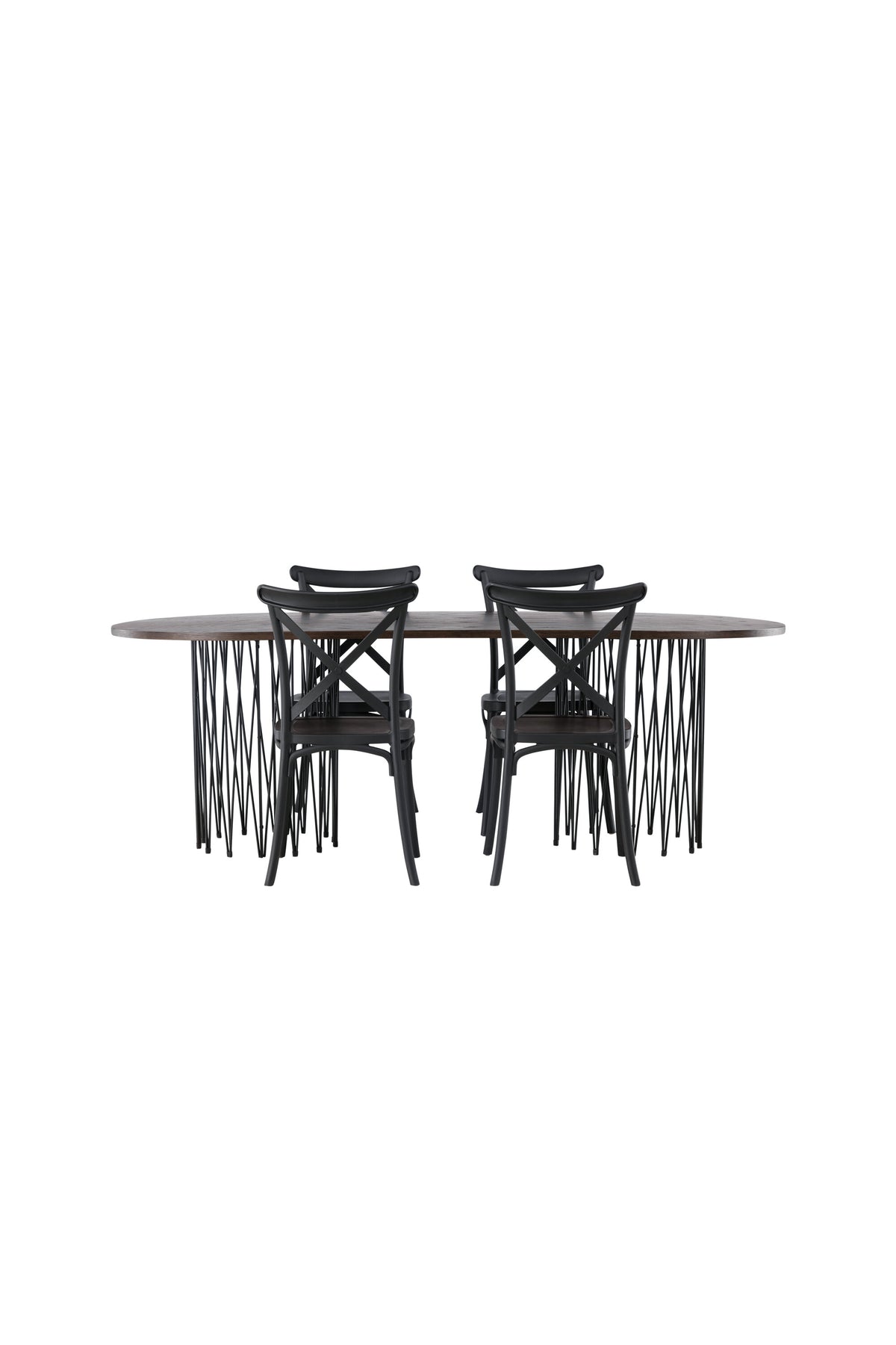 Stone Esszimmerset + Crosett 220cm/4St. in Schwarz präsentiert im Onlineshop von KAQTU Design AG. Esszimmerset ist von Venture Home
