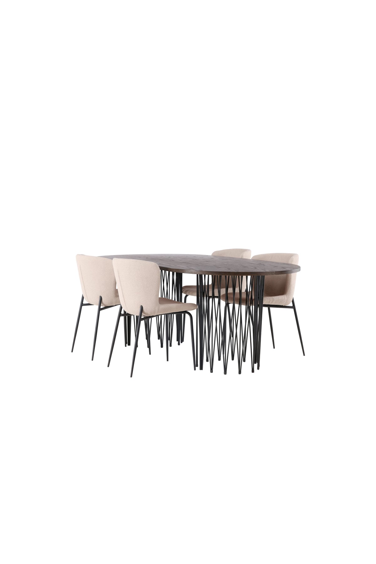 Stone Esszimmerset + Modesto 220cm/4St. in Schwarz, Beige präsentiert im Onlineshop von KAQTU Design AG. Esszimmerset ist von Venture Home