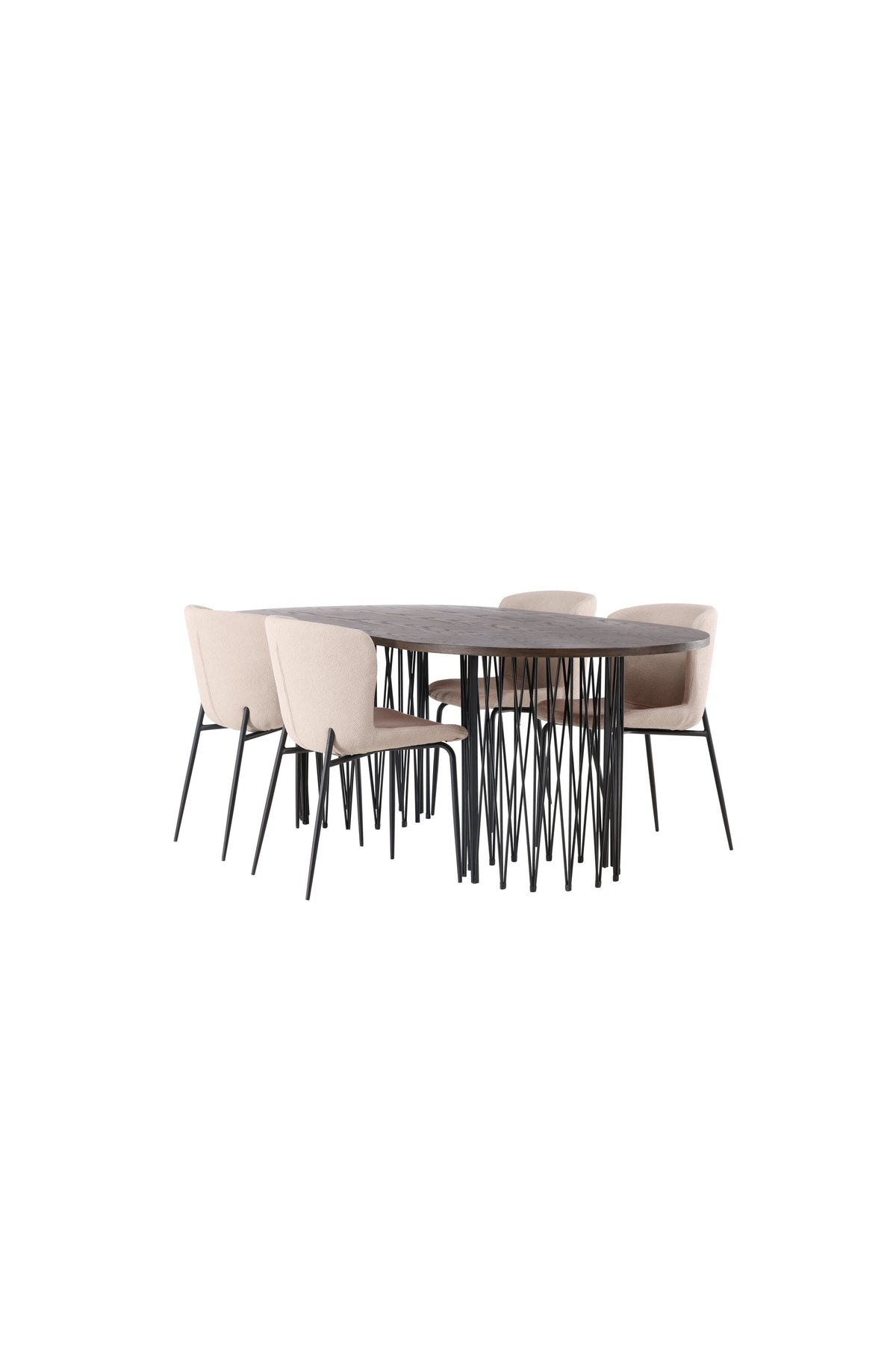 Stone Esszimmerset + Modesto 220cm/4St. in Schwarz, Beige präsentiert im Onlineshop von KAQTU Design AG. Esszimmerset ist von Venture Home
