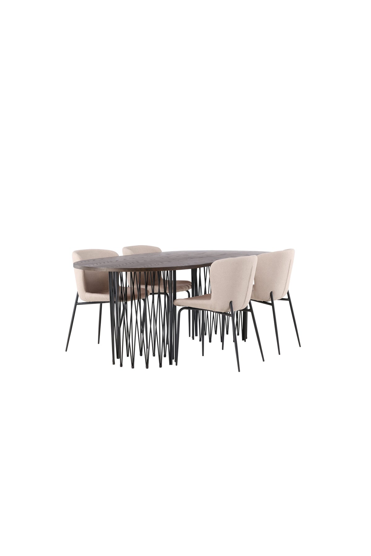 Stone Esszimmerset + Modesto 220cm/4St. in Schwarz, Beige präsentiert im Onlineshop von KAQTU Design AG. Esszimmerset ist von Venture Home