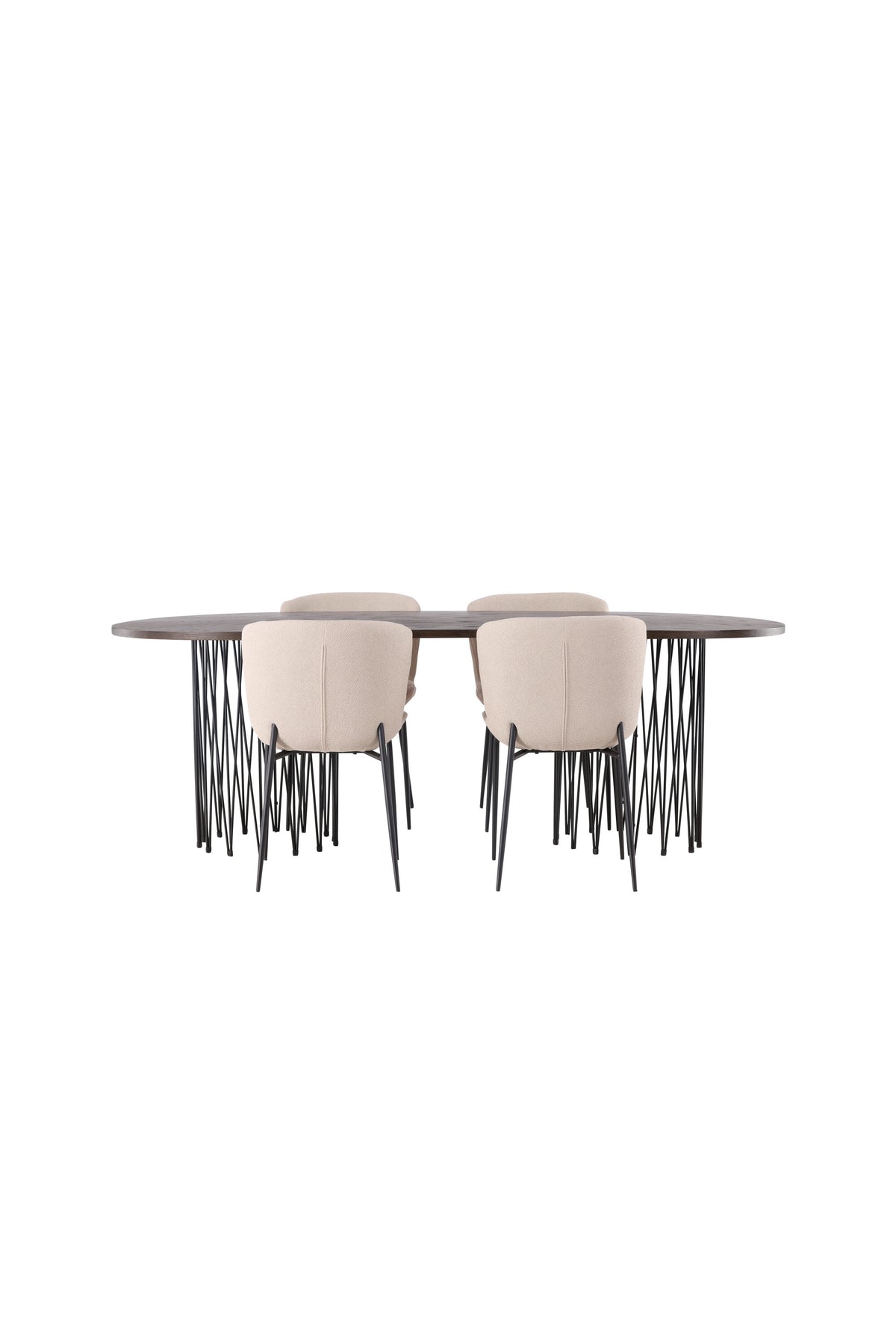 Stone Esszimmerset + Modesto 220cm/4St. in Schwarz, Beige präsentiert im Onlineshop von KAQTU Design AG. Esszimmerset ist von Venture Home