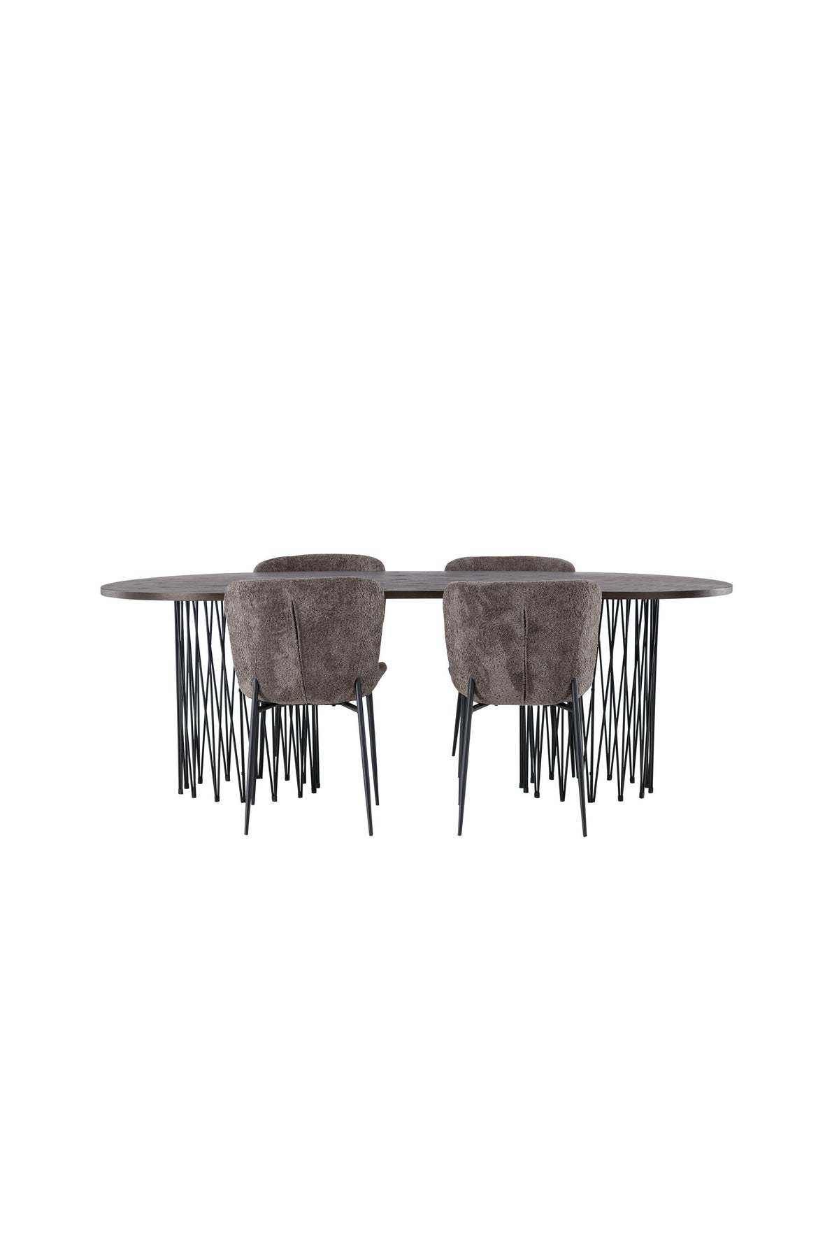 Stone Esszimmerset + Modesto 220cm/4St. in Schwarz, Dunkelgrau präsentiert im Onlineshop von KAQTU Design AG. Esszimmerset ist von Venture Home