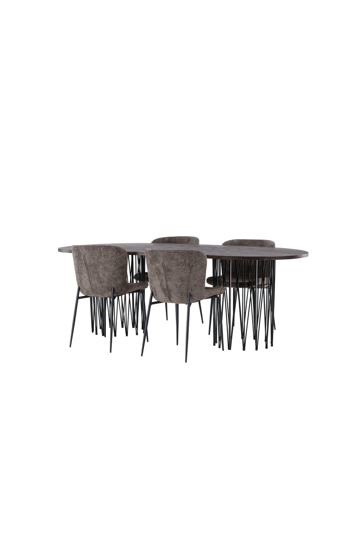 Stone Esszimmerset + Modesto 220cm/4St. in Schwarz, Dunkelgrau präsentiert im Onlineshop von KAQTU Design AG. Esszimmerset ist von Venture Home