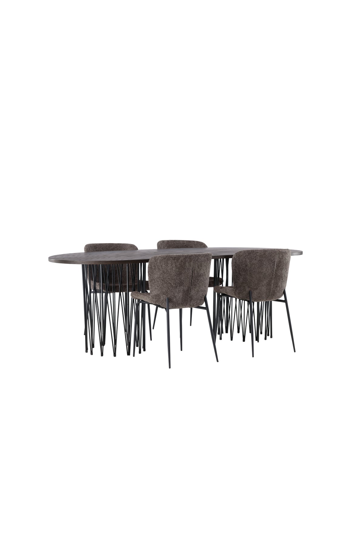Stone Esszimmerset + Modesto 220cm/4St. in Schwarz, Dunkelgrau präsentiert im Onlineshop von KAQTU Design AG. Esszimmerset ist von Venture Home