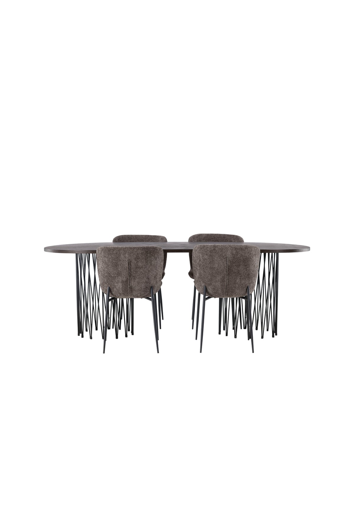 Stone Esszimmerset + Modesto 220cm/4St. in Schwarz, Dunkelgrau präsentiert im Onlineshop von KAQTU Design AG. Esszimmerset ist von Venture Home