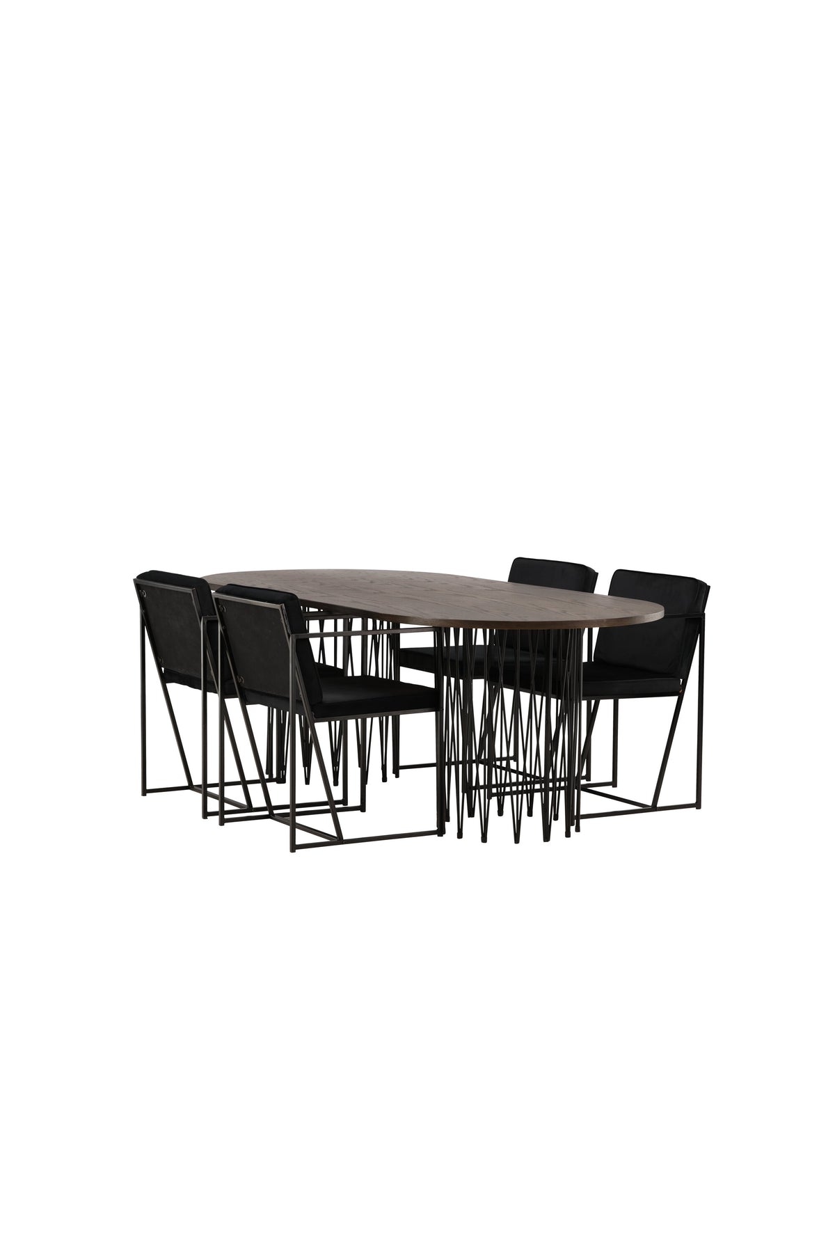 Stone Esszimmerset + Richmond 220cm/4St. in Schwarz präsentiert im Onlineshop von KAQTU Design AG. Esszimmerset ist von Venture Home