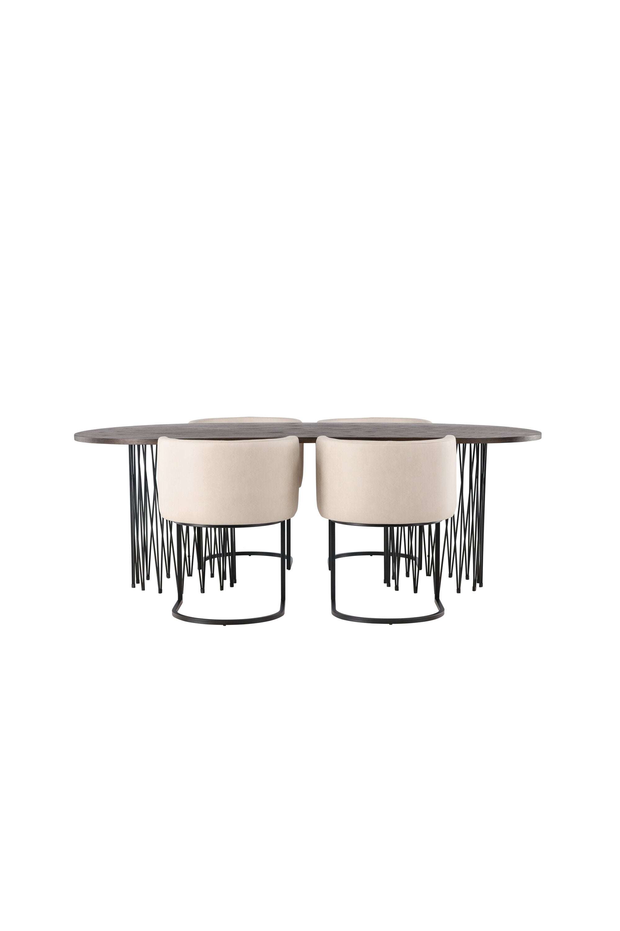 Stone Esszimmerset + Simrishamn 220cm/4St. in Beige, Schwarz präsentiert im Onlineshop von KAQTU Design AG. Esszimmerset ist von Venture Home