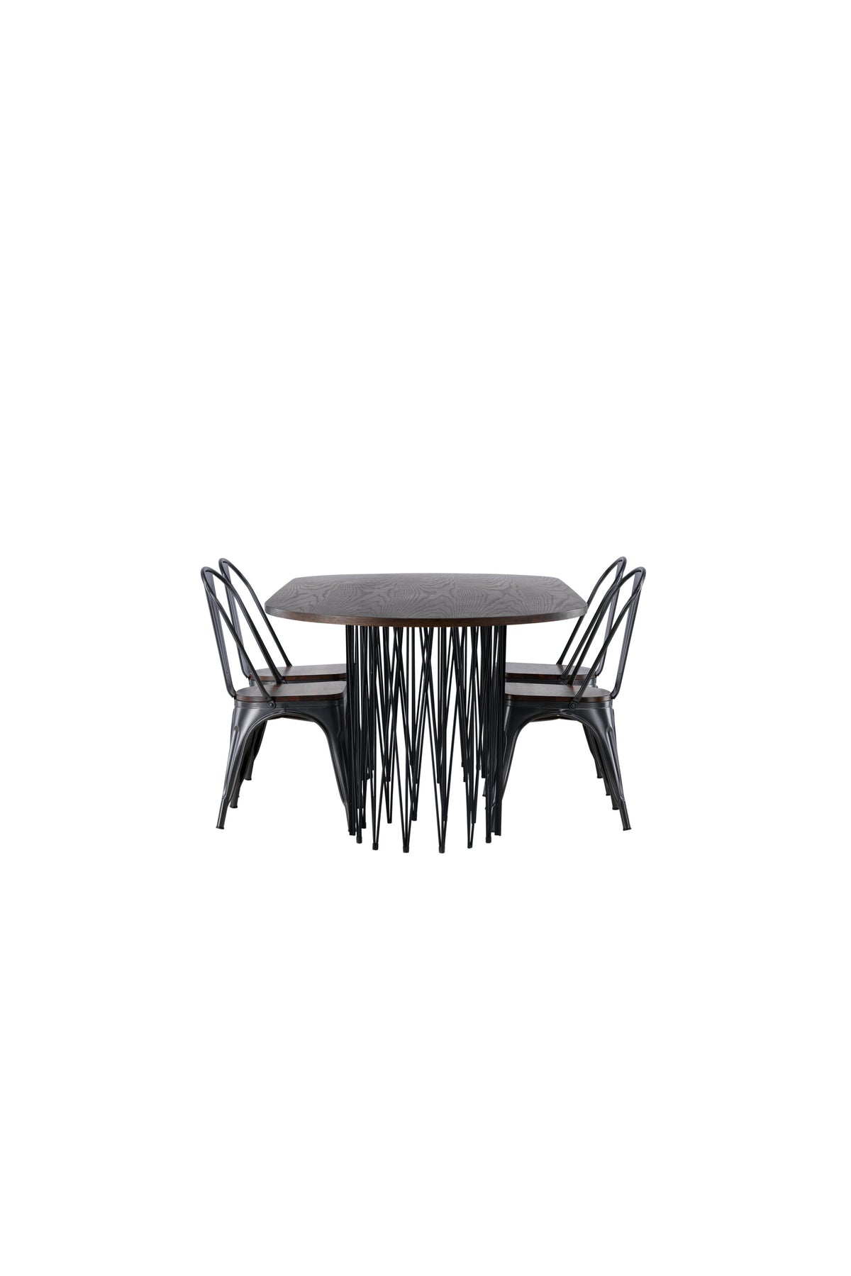 Stone Esszimmerset + Tempe 220cm/4St. in Dunkelgrau, Walnuss präsentiert im Onlineshop von KAQTU Design AG. Esszimmerset ist von Venture Home