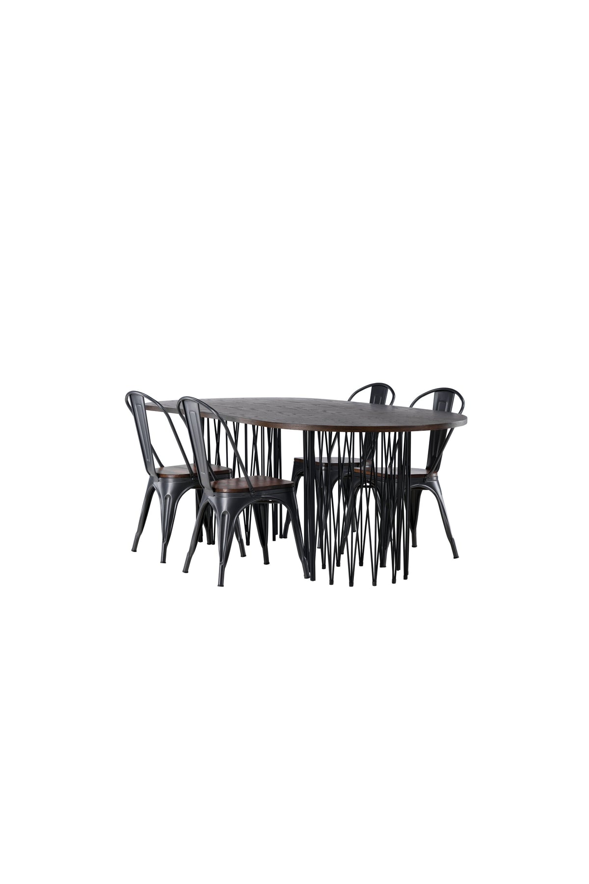 Stone Esszimmerset + Tempe 220cm/4St. in Dunkelgrau, Walnuss präsentiert im Onlineshop von KAQTU Design AG. Esszimmerset ist von Venture Home