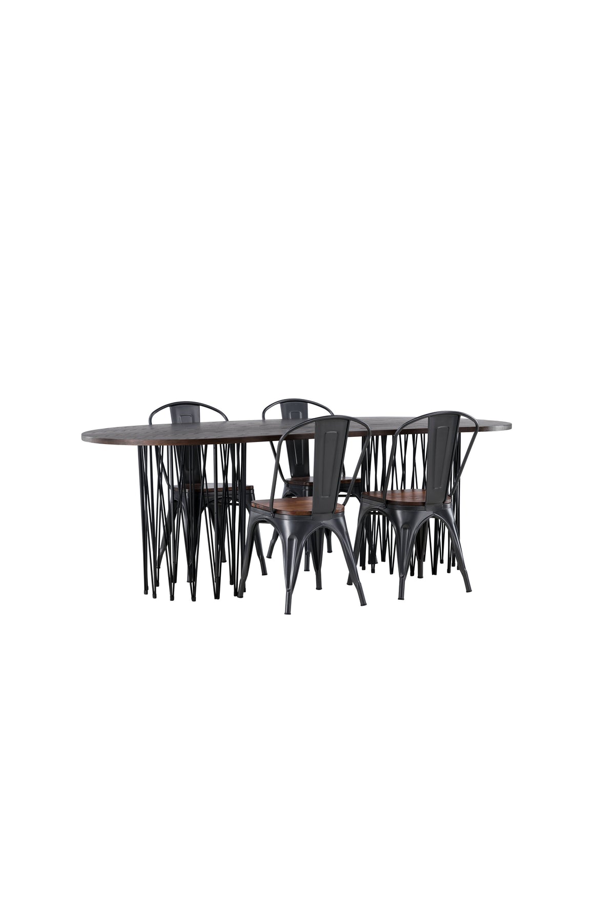 Stone Esszimmerset + Tempe 220cm/4St. in Dunkelgrau, Walnuss präsentiert im Onlineshop von KAQTU Design AG. Esszimmerset ist von Venture Home