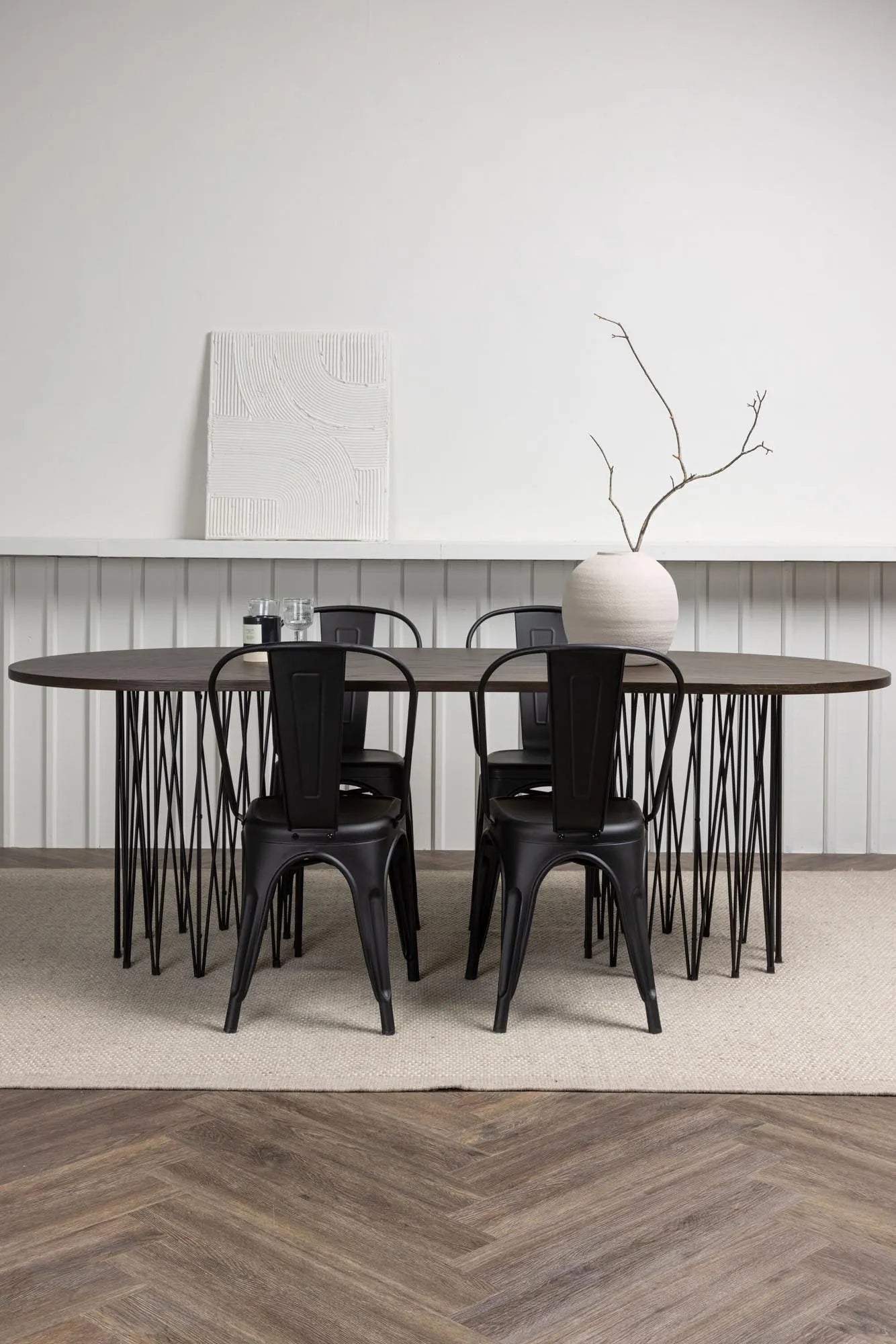 Elegantes Stone Esszimmerset 220cm mit 4 Stühlen von Venture Home.