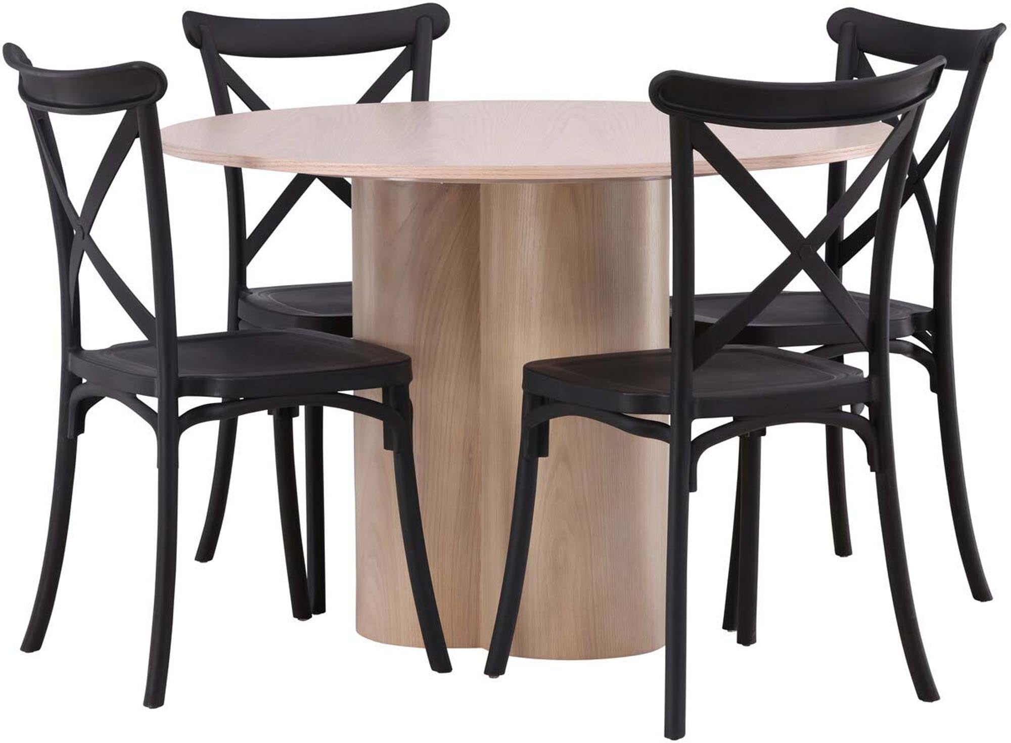 Modernes Olivia Esszimmer Set mit Crosett Tisch und 4 Stühlen.